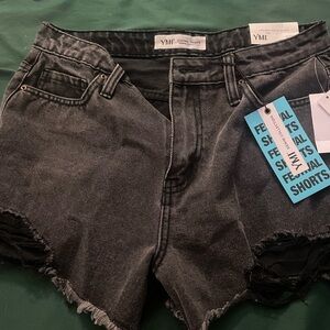 YMI Women's Dark Gray Jean Shorts